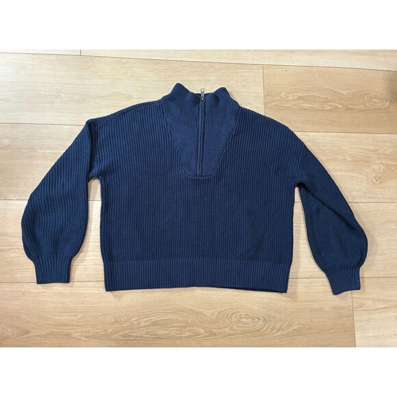 Duluth Trading Co. Women's Blue Quarter Zip Sweater Size Medium - Picture 1 of 6